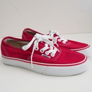 Vans Classic Red Canvas Authentic Style Shoes